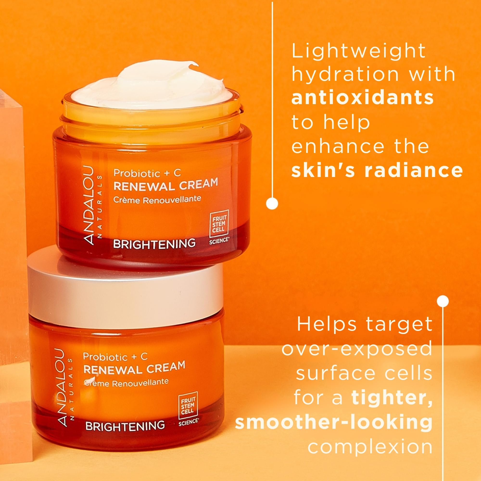 Andalou Naturals Probiotic + C Renewal Cream, Ivory, Probiotic